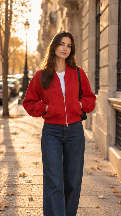 Chaqueta Bomber Roja